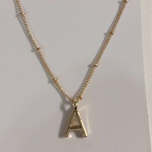 Letter A initial necklace